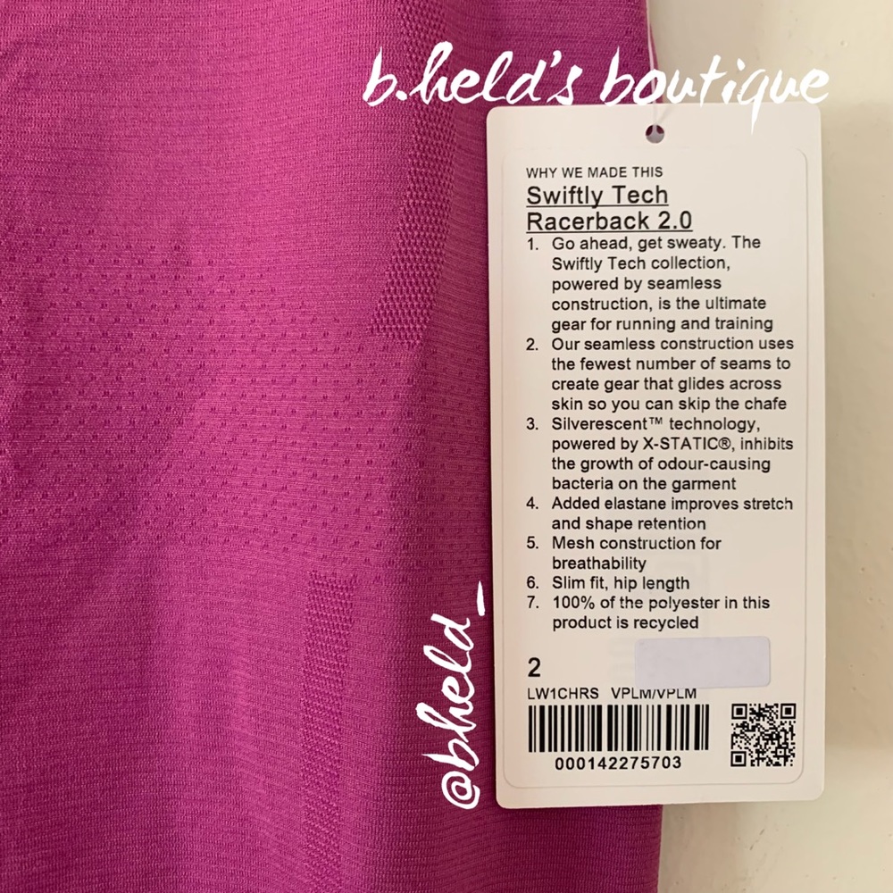 lululemon Swiftly Tech Racerback Tank Top 2.0 Vivid Plum Purple Size 2 New NWT - Picture 3 of 12
